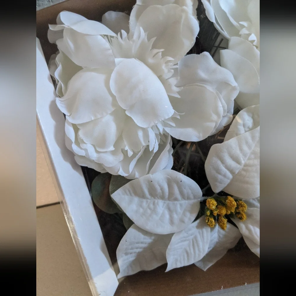 Holiday Christmas Poinsettia Floral Decor Retro Nostalgic Traditional Crafting